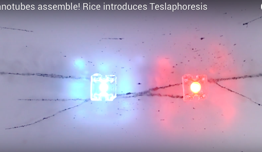 Reconfigured Tesla coil aligns, electrifies materials from a distance
