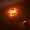 Newborn giant planet grazes its star