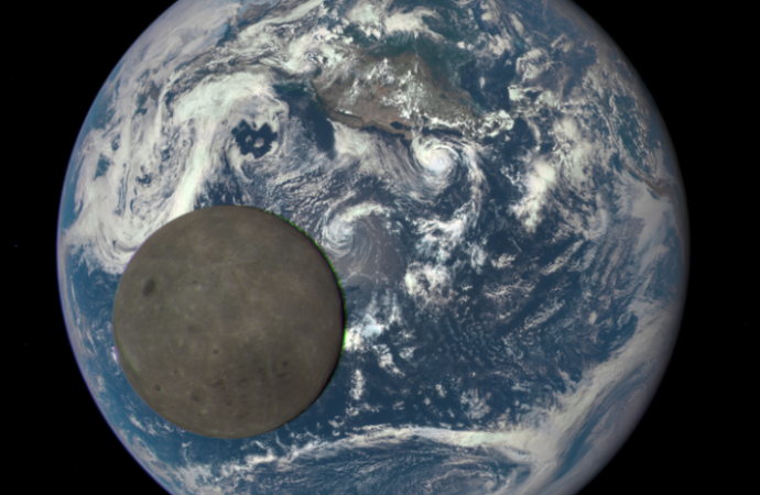 NASA Spaceship Captures Epic Shot Of Moon Passing In Front OF The Earth