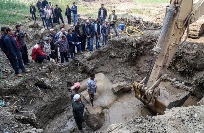 Massive Statue of Ancient Egyptian Pharaoh Found in City Slum