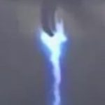 Mysterious shell-shaped UFO fires ‘bolt of lightning’ towards the ground as it hurtles into the clouds