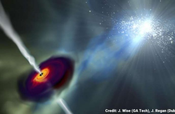 Radiation from nearby galaxies helped fuel first monster black holes, says study