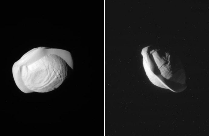 Stunning close-up of Saturn’s moon, Pan, reveals a space empanada