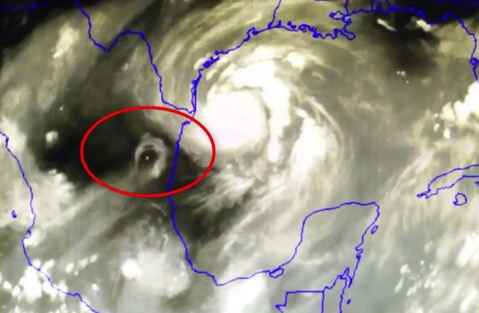 LOAD OF HOT AIR?Alien hunters sent into a frenzy after ‘spotting UFO’ emerging from Hurricane Harvey in NASA satellite footage