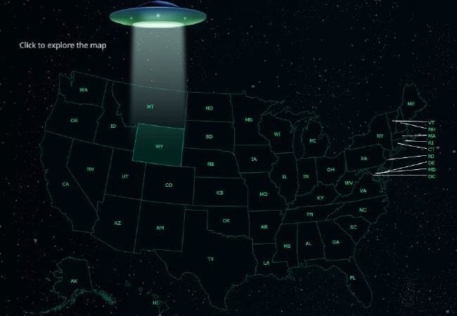 Interactive map tracks every US alien sighting since 1940