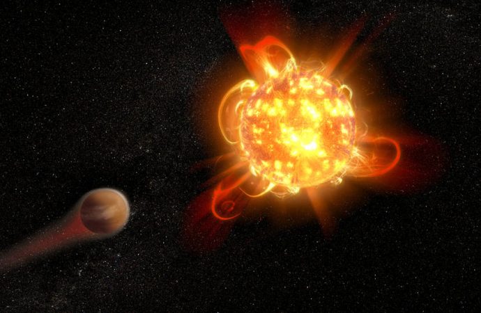 Superflares From Young Red Dwarf Stars Imperil Planets