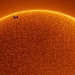 Stunning image shows ISS in front of the Sun