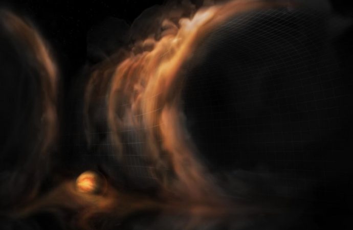 Gas ‘waterfalls’ reveal infant planets around young star