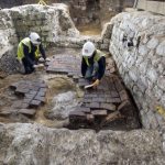 Rare tile of mythical beast discovered in 14th-century cesspit