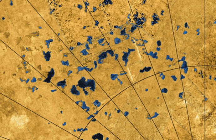 Flat spots on Saturn’s moon Titan may be the floors of ancient lake beds