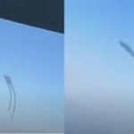 Strange Creature Or UFO Filmed From Window Of Airplane