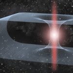 A black hole circling a wormhole would emit weird gravitational waves